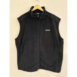 Columbia Mens Full Zip Up Fleece Vest Size XXL Dark Gray